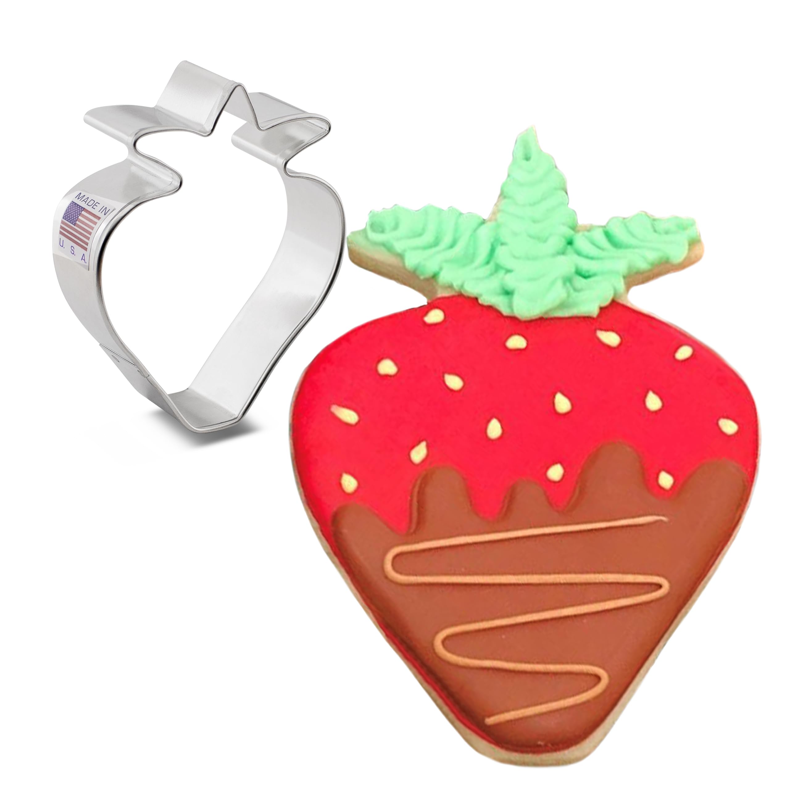 Ann Clark Cookie Cutters Strawberry Cookie Cutter, 3.5" Made in USA