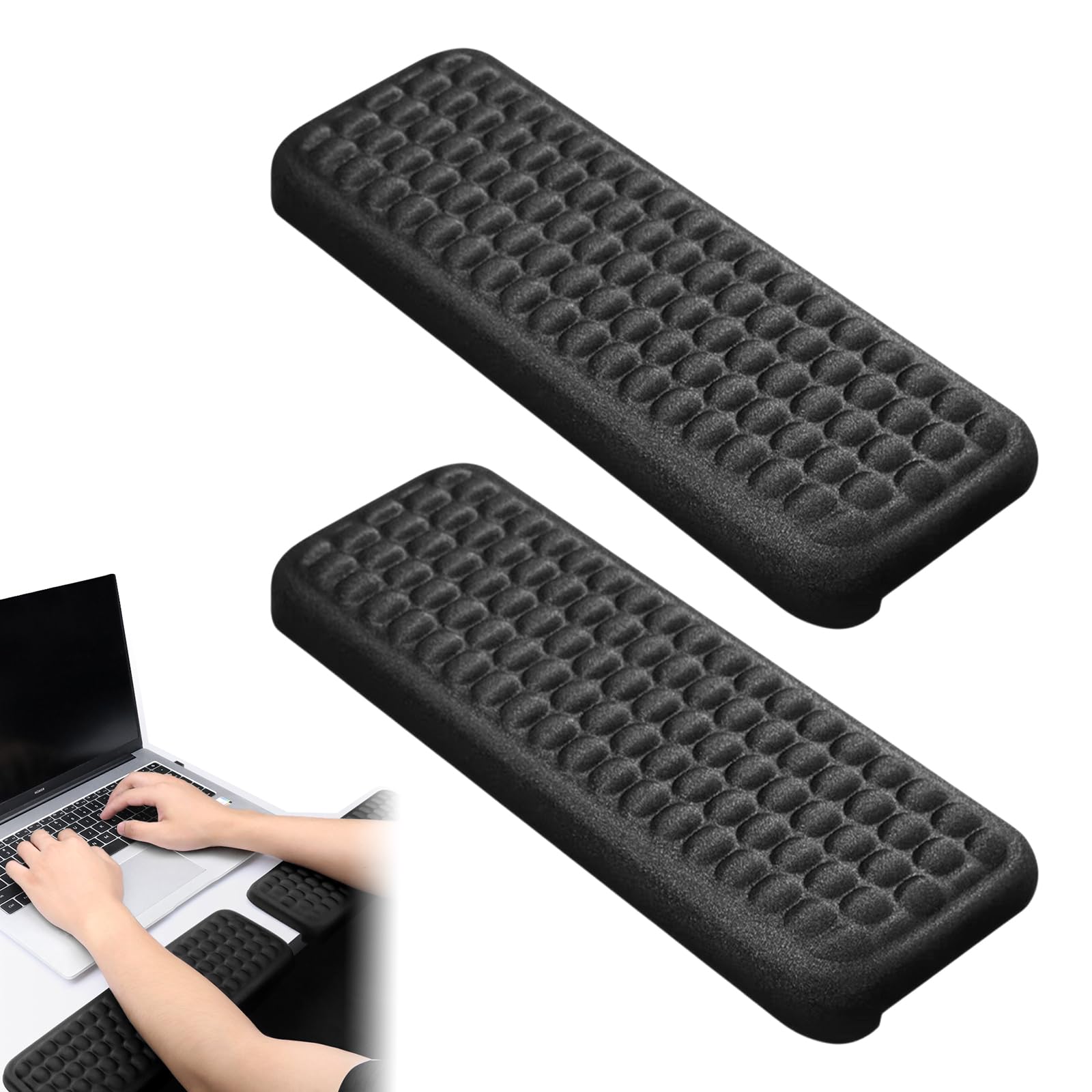 2 Pack Memory Foam Keyboard Wrist Rest & Arm Rest for Desk Edge