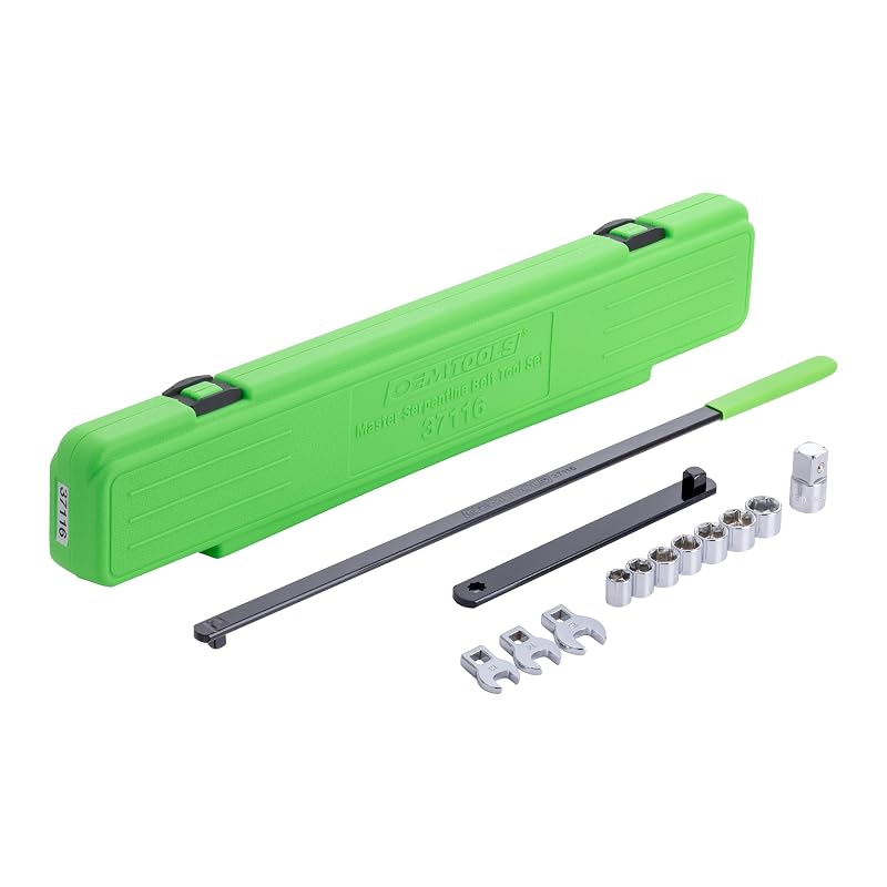Kit com 13 peças para correia serpentina OEMTOOLS 37116 com cabo de 58,4 cm e estojo
