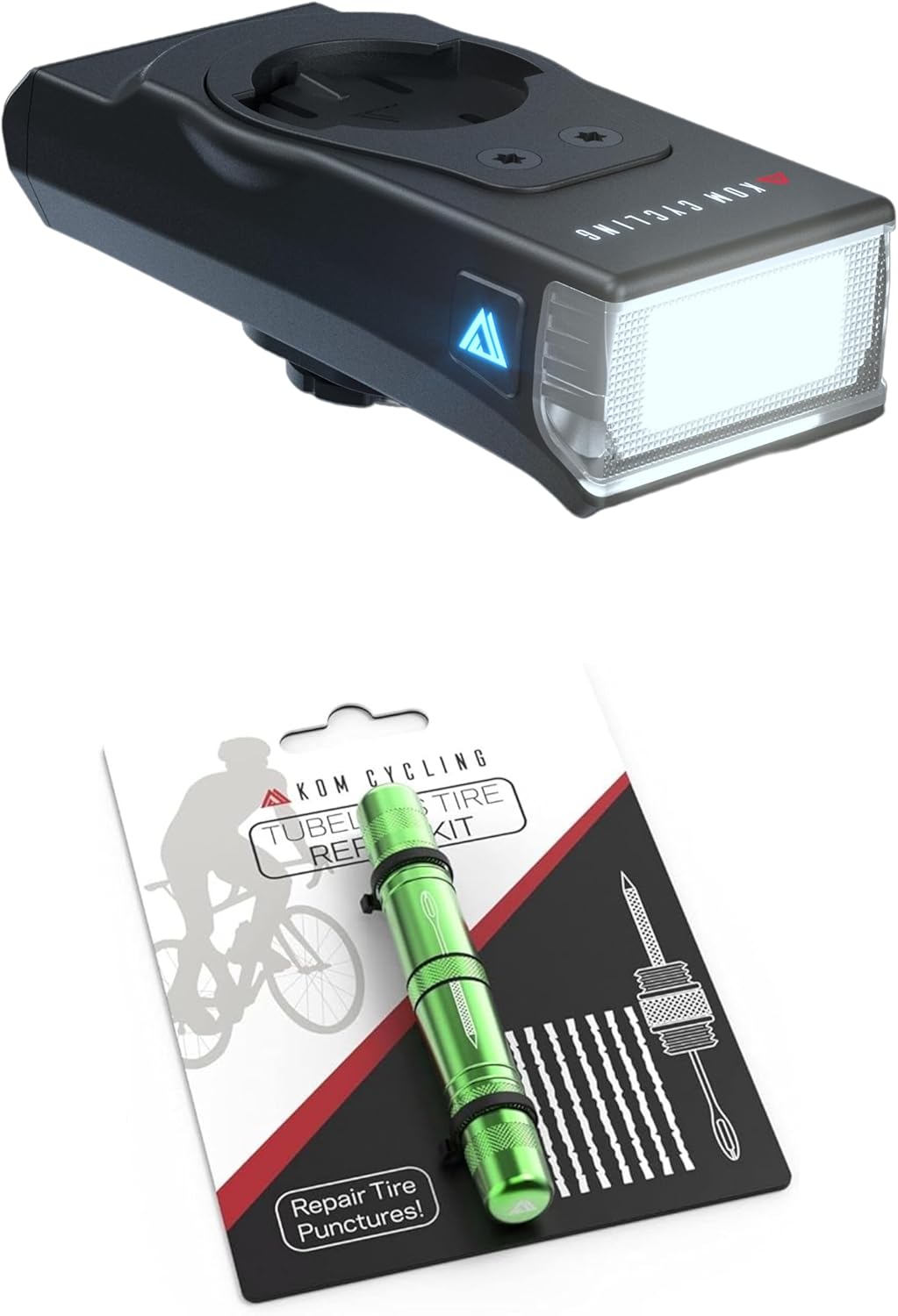 350 Lumens Quick Release Light + Tubeless Tire Repair Tool - Green