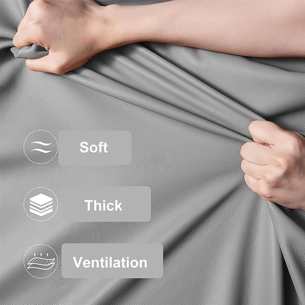 Premium Solid Wood Frame Floating Nightstand with Drawers, Leather Wall Mounted Floating Bedside Table for Bedroom(Color:Gray,Size:19.7''x15.7''x7.9''), Grey