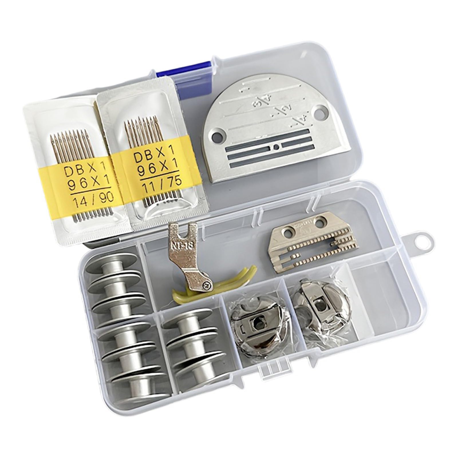 Nucelit Duty Metal Sewing Machine Accessories 34PCS Presser Foot Bobbins Set with Compatibility Design Foot for Domestic Machines
