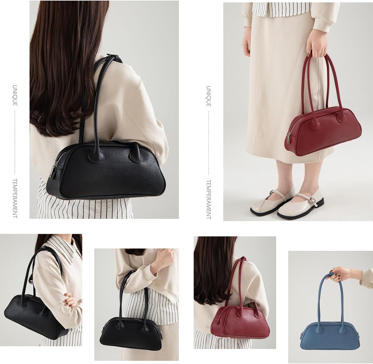 Stylish PU Handbag Zippers Shoulder Bag Luxurious Underarm Purse for Everyday Commutes and Social Gatherings