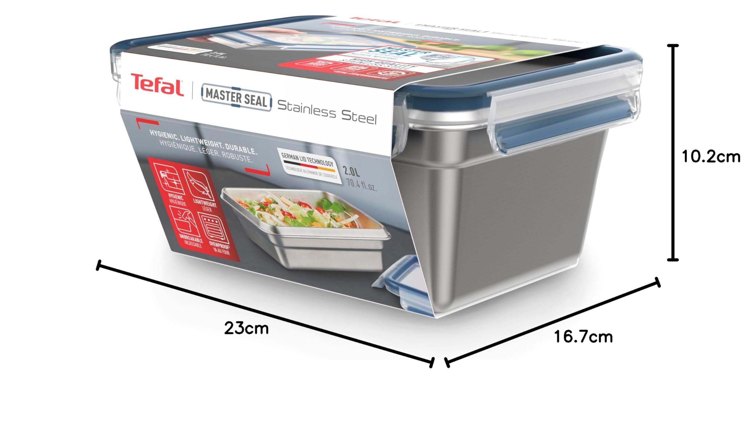 CONTENITORE PER MAGAZZINO alimenti acciaio inox frigorifero scatola portaoggetti frutta e