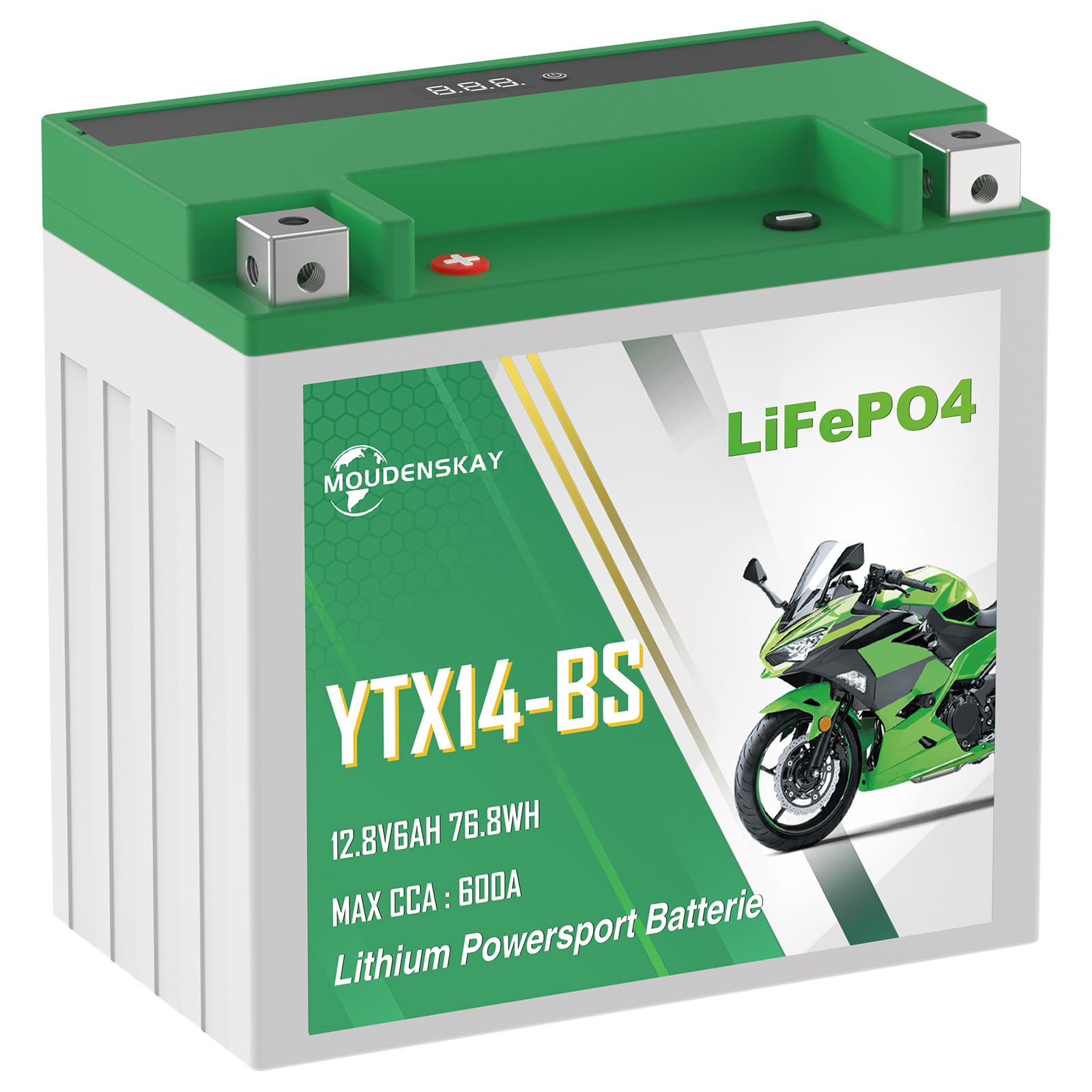 MOUDENSKAY Lithium Motorrad Batterie Green 2026