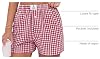 Shorts de Boxer para Mujer ANRABESS de Cuadros, Pijama de Verano 2026, Casuales para Estar en Casa, Dormir, Shorts de Cuadros, Y2K, para la Playa 7