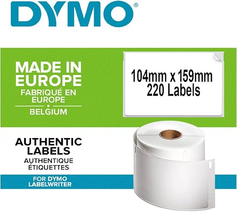 Dymo S0904980, LW 4XL Ekstra Geniş Sevkiyat Etiketi, (104x159 mm) 220 Etiket/Paket