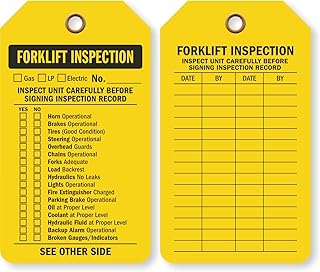 SmartSign 2 Sided Forklift Inspection Tag | 3.375" x 5.875" Plastic, Pack of 100, Made in USA