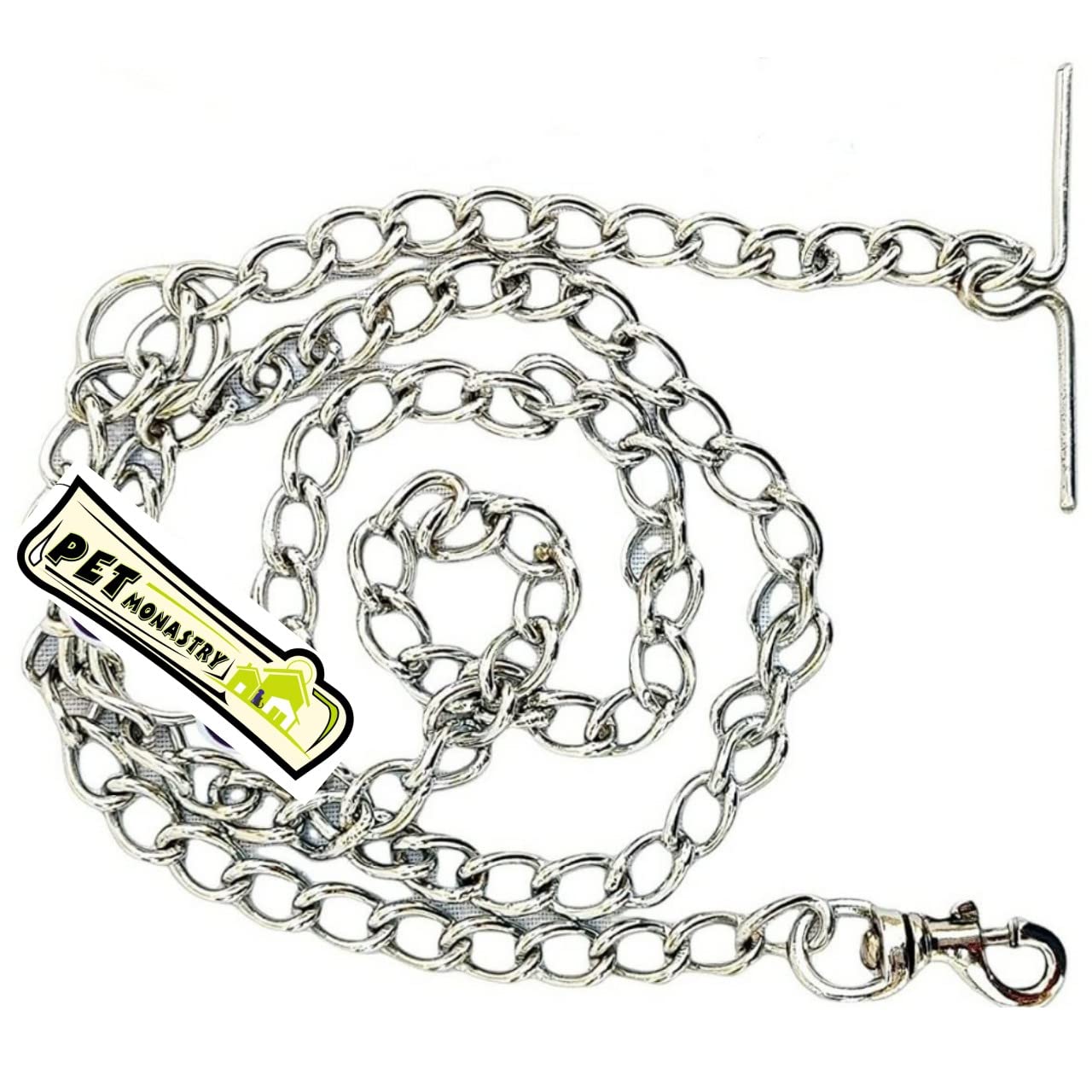 Pet Monastry® Super Heavy Weight Dog Leash Heavy Duty Dog Chain Silver with Heavy Brass Hook (Size - XL, Length 63 Inch, Chain No. 4) for Large Dogs (B09XLQJYNF) Amazon Price History, Amazon Price Tracker