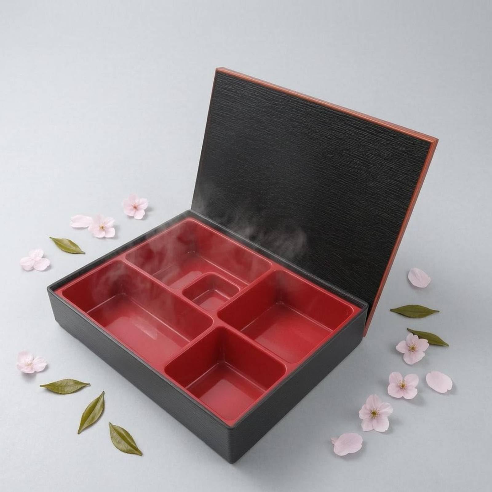 Bento Box Japanisch Lunchbox Behälter Brotdose Speisebehälter Hitzefest mit Außenhülle Und Innenfach aus für Saubere Portionierung für Schule Arbeit Freizeit 30x24.5x6cm