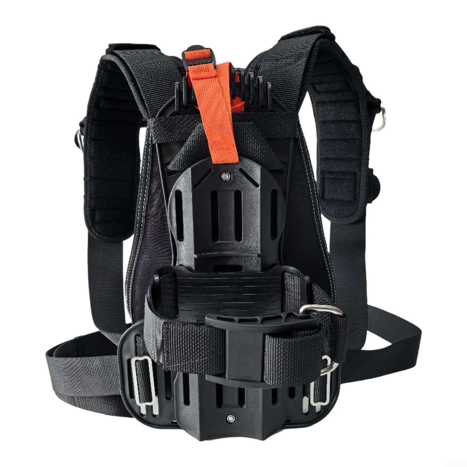 Staffa per piastra posteriore per bombole da 2-12 litri, 111 mm, 140 mm, 184 mm, con fibbie in acciaio inossidabile e imbottitura posteriore per immersioni (per 8-11-12L)