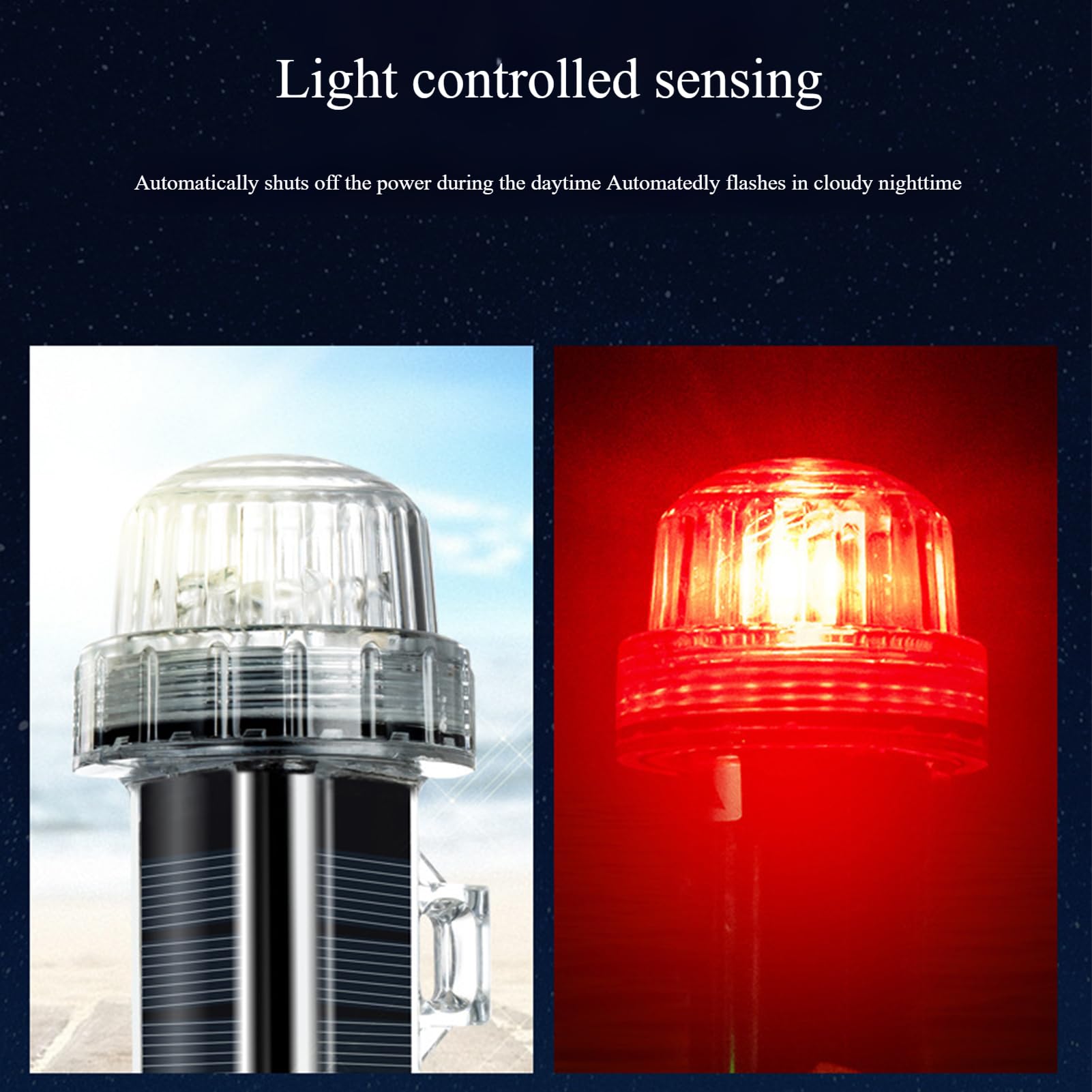 Signal lumineux marin – Lampe de pêche de nuit à énergie solaire | Lumière de détection intelligente étanche pour quai de construction