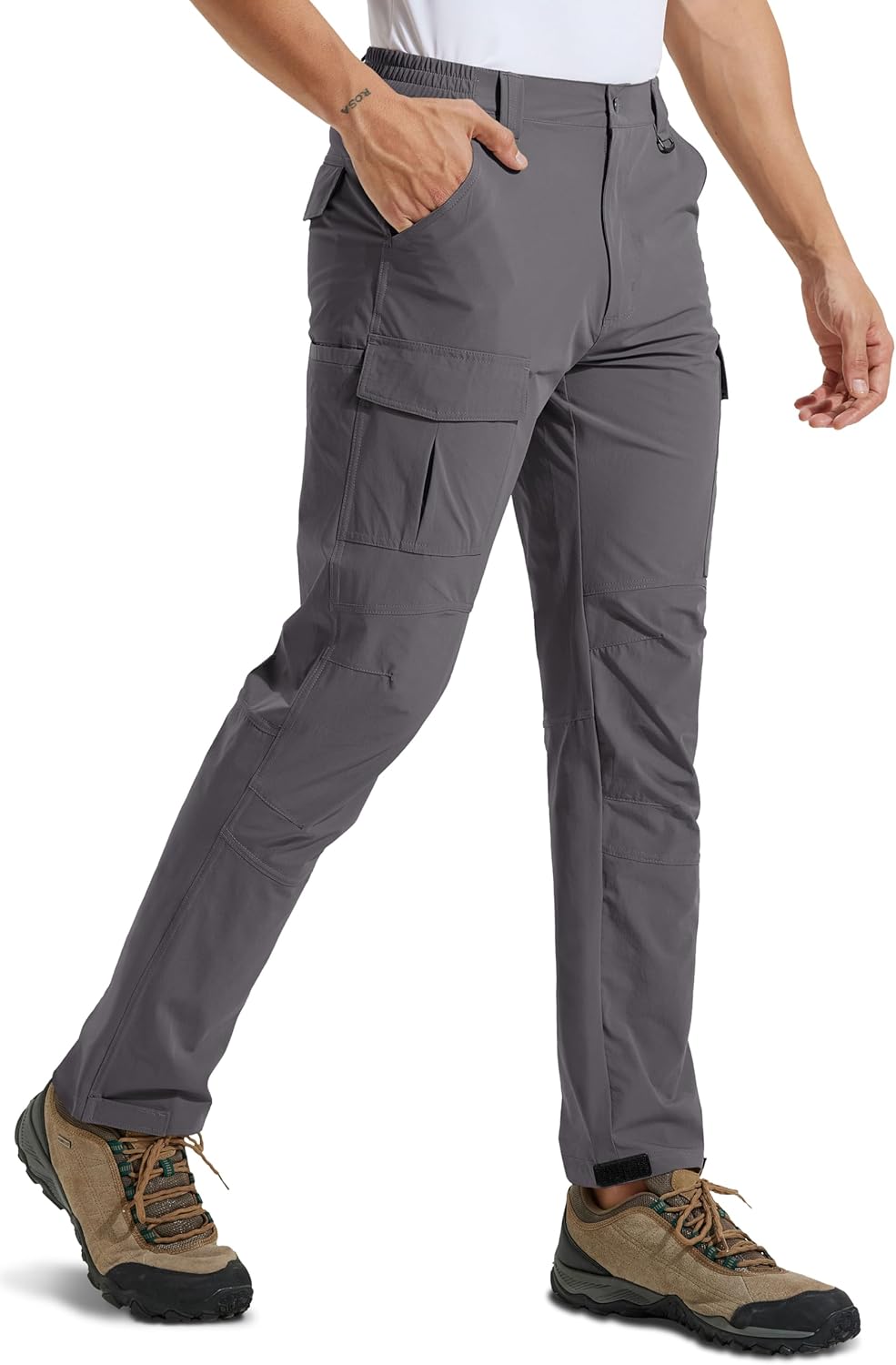 Men's Lightweight Hiking Cargo Pants Water-Resistant Quick-Dry Climbing Camping Fishing Work Outdoor Pants