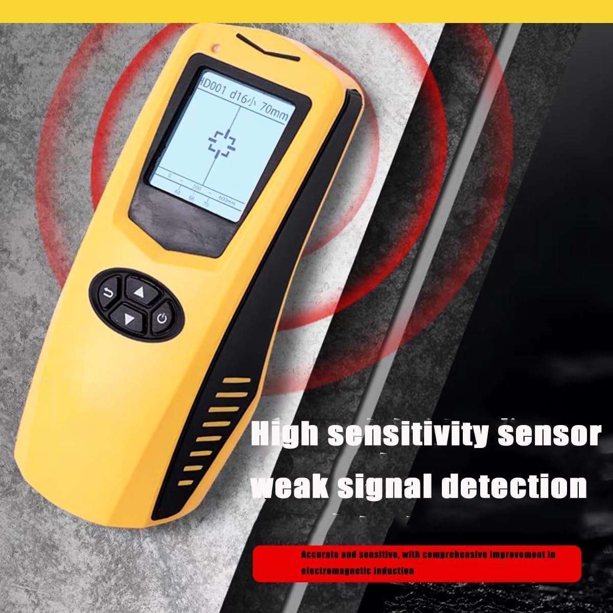 Rebar Locators Handheld Concrete Rebar Scanner Reinforcement Instrument with Diameter Measuring Range Φ6-50mm Location Range Φ1-120mm for Reinforcement Detector Position Determination