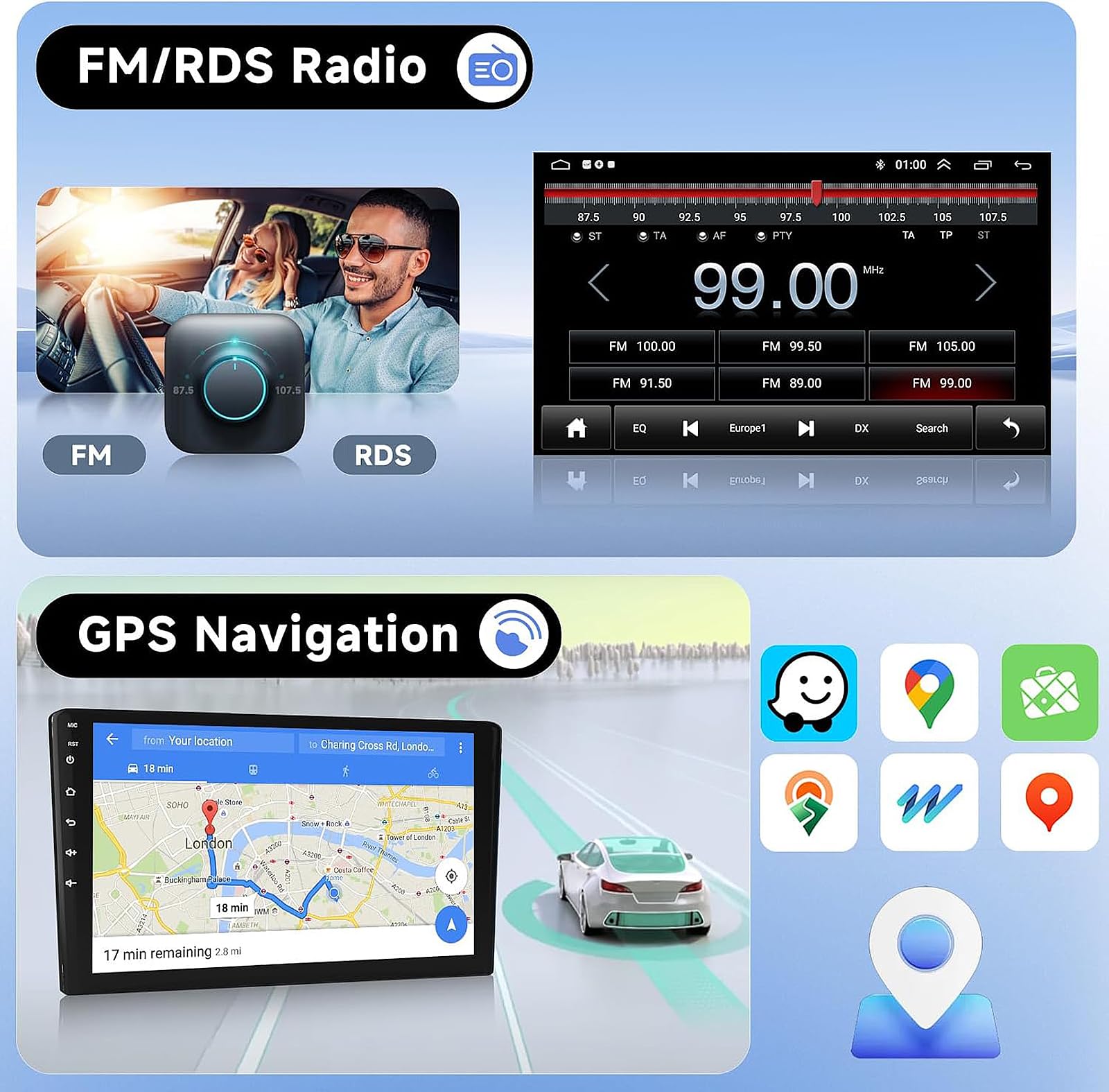 Autoradio pour to-yota Aygo/Peu-geot 107/Ci-troen 107 2005-2014