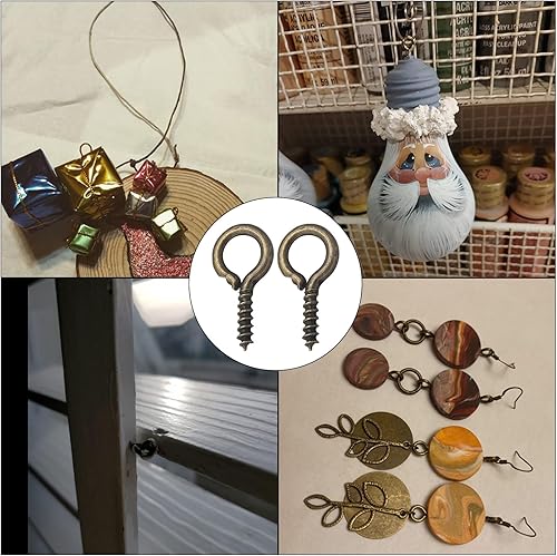 Miniatura 58 de 200 ganchos de metal para tornillos de 0.55 pulgadas/0.276 x 0.551 in, resistentes para hacer joyas de bricolaje, proyectos de arte y manualidades