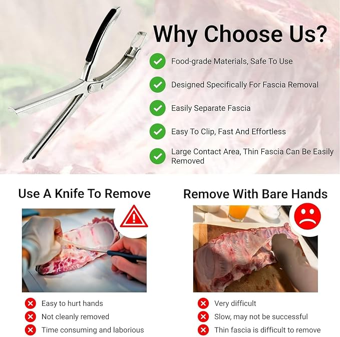 Herramienta para retirar membrana de costillas de acero inoxidable miniatura 6