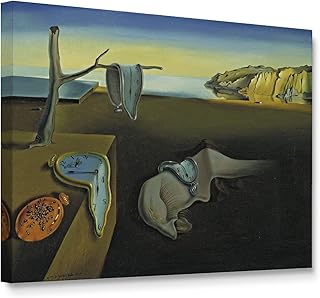 Niwo ART - Persistence of Memory, World's Most Famous Paintings Series, Canvas Wall Art Home Decor, Gallery Wrapped, Stretched, Framed Ready to Hang (24"x20"x1.5")