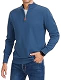 iWoo Men's Quarter Zip Sweaters Slim Fit Long Sleeve Knitted Pullover Mock Neck Business Casual Dress Sweater