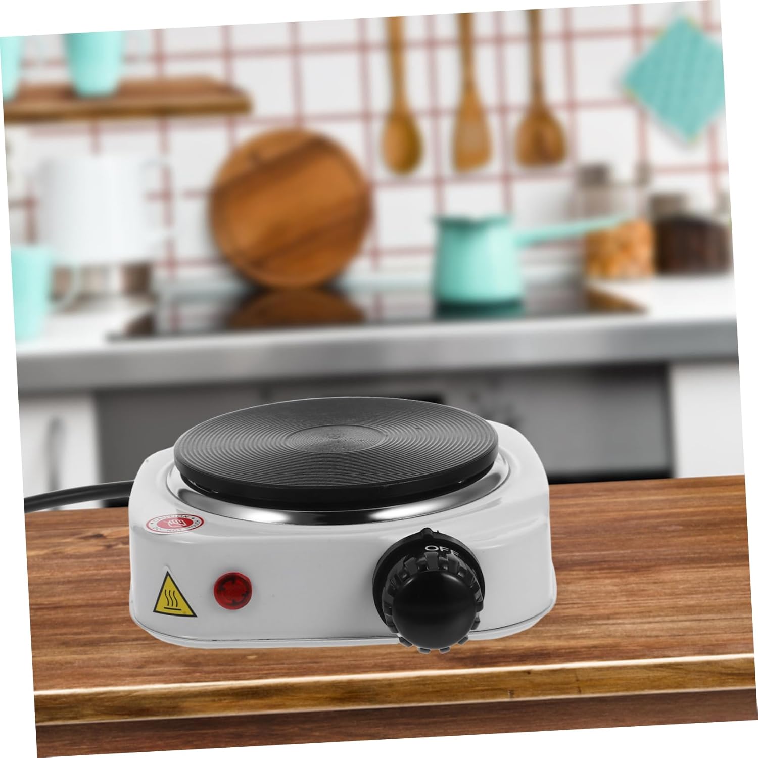 STOBAZA Burner with Adjustable Temperature Compact Mini Hot Plate for Cooking Brewing Tea and More Compatible with All Cookware Safety Power Protection US Plug