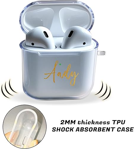 Miniatura 3 de Funda transparente personalizada para Apple AirPods 421  Funda transparente de doble cara con nombre personalizado para AirPods de 421 generación