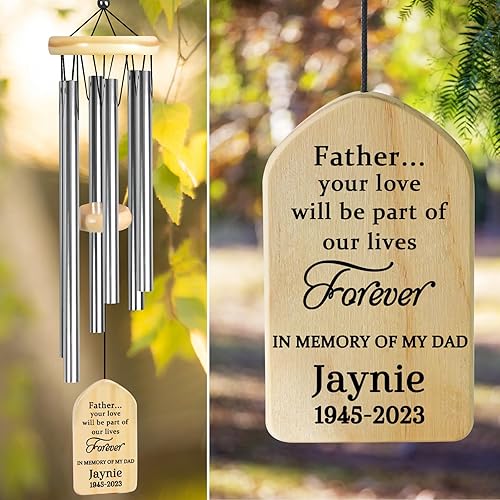 Miniatura 17 de Campanillas de viento cardenales – Campanillas conmemorativas personalizadas para seres queridos – Regalos de duelo y condolencias