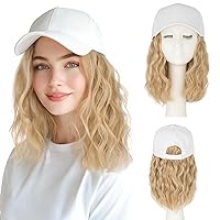 Vista 26 de SEGO - Gorra de béisbol con extensiones de pelo para mujeres, sintético resistente al calor, 6 pulgadas, postizo corto y recto ajustable, peluca