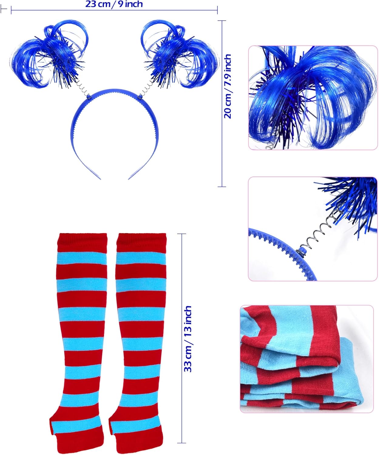 QLINLEAF Red Tutu Skirt Women Costume Accessories Set With Pom Pom Headband Tulle Tutu Skirt Striped Socks Gloves Halloween 80s Cosplay Birthday Party - Image 4