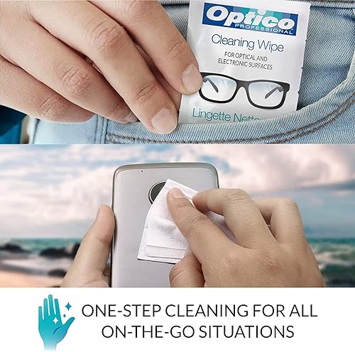 Miniatura 4 de Optico Paños de limpieza prehumedecidos  Limpiador de alta calidad para lentes de ojos, pantallas y cámaras  No necesita spray  Toallitas de tela