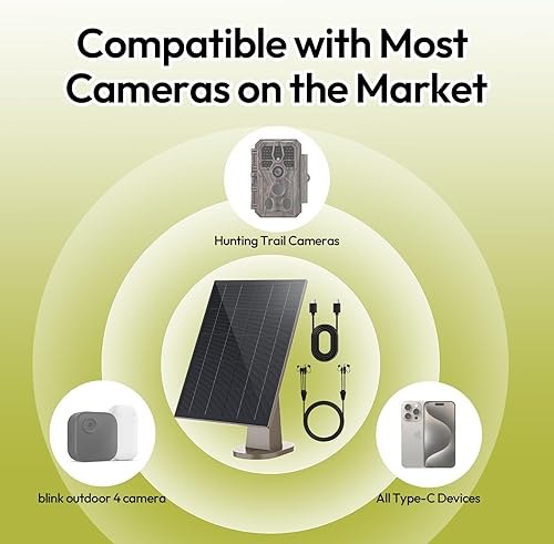 Miniatura 2 de Panel solar de 8 W para cámara de rastro con batería recargable integrada de 44.4 Wh, viene con montaje ajustable de 360, puerto de 6 V12 V CC y