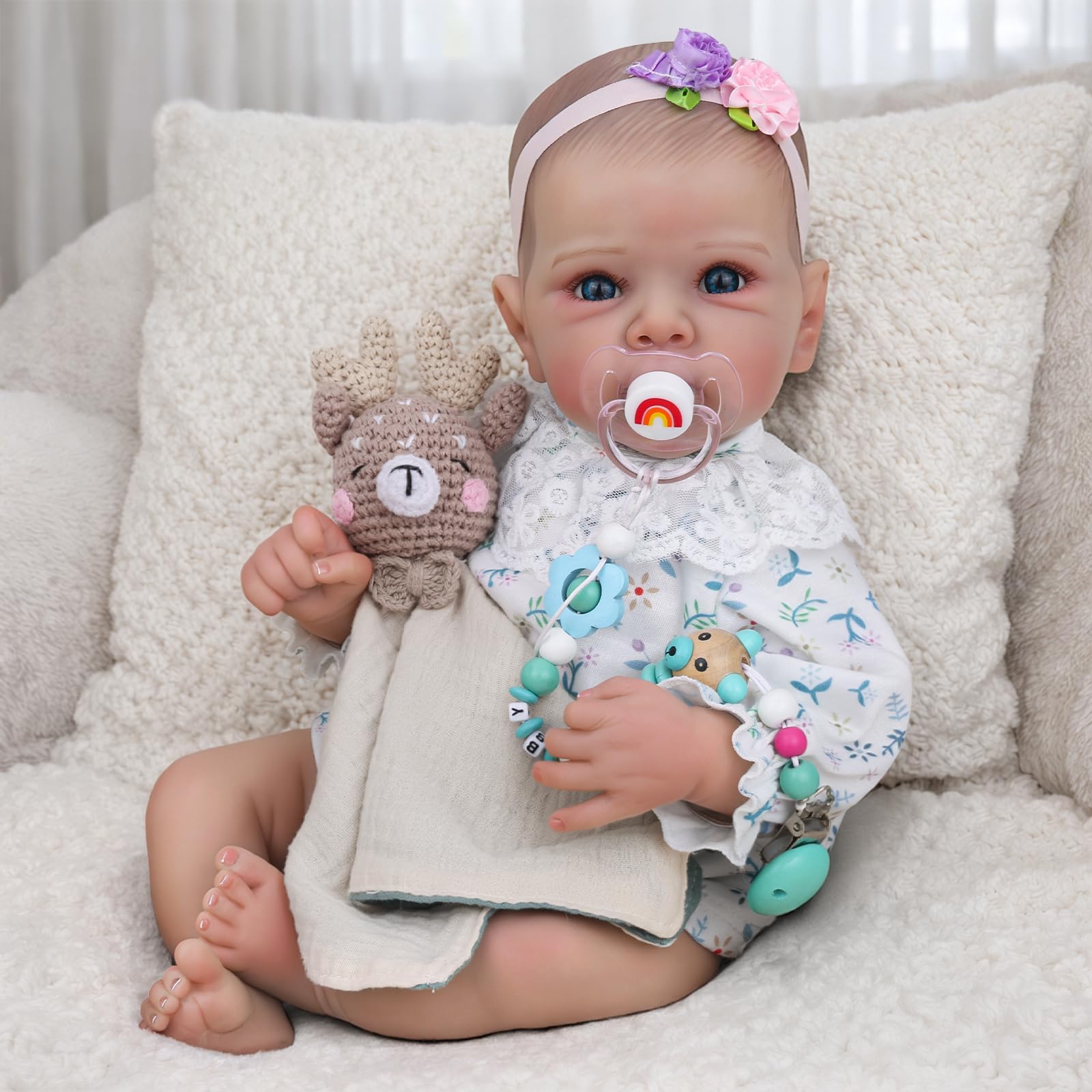 WOOROY Realistic Reborn Baby Dolls, 18 Inch Lifelike Newborn Baby Girl Doll