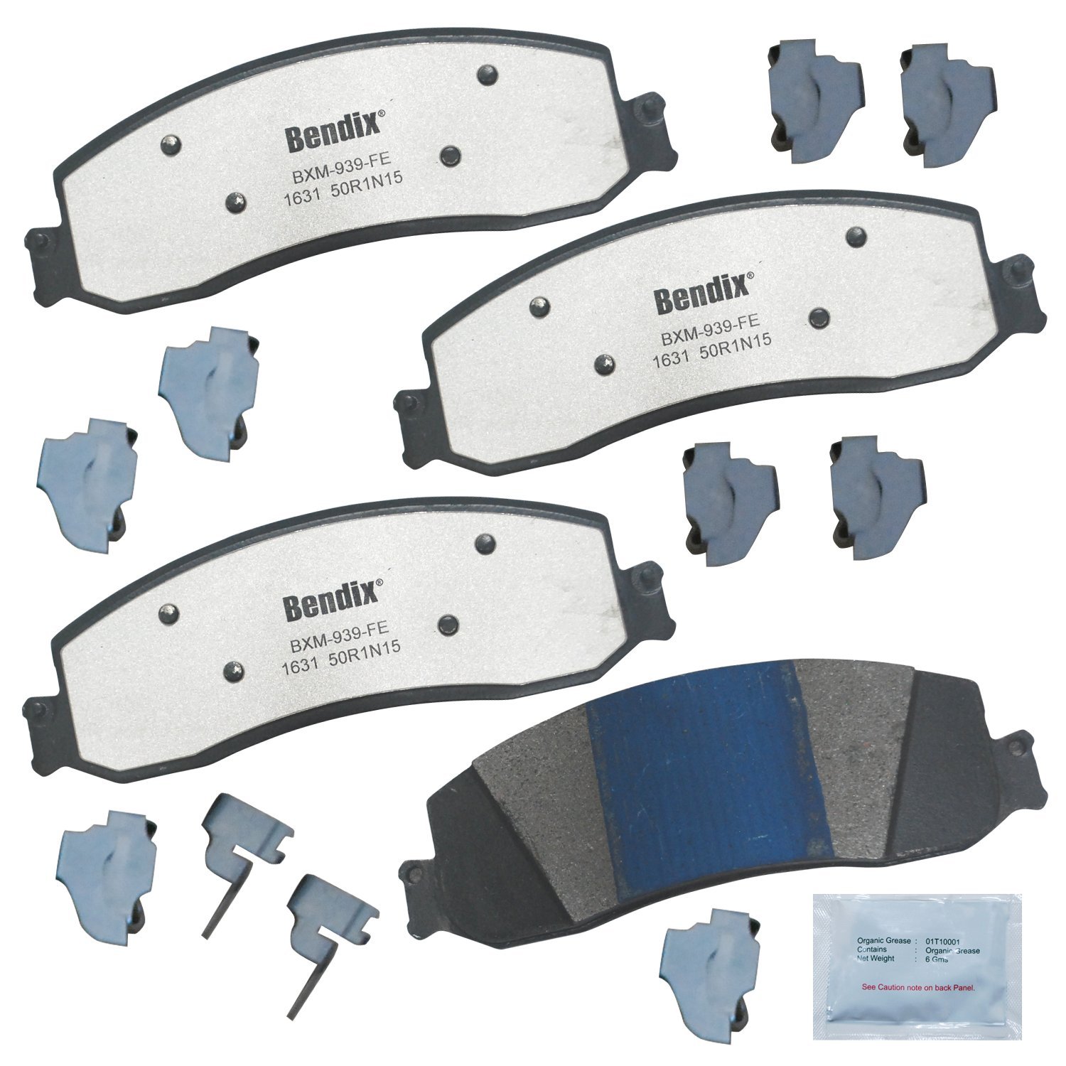 Bendix Fleet Metlok MKD1631FM Semi-Metallic Front Brake Pads for Ford F-250 Super Duty 2013-2012, F-350 2012, F-350 Super Duty 2012-2011