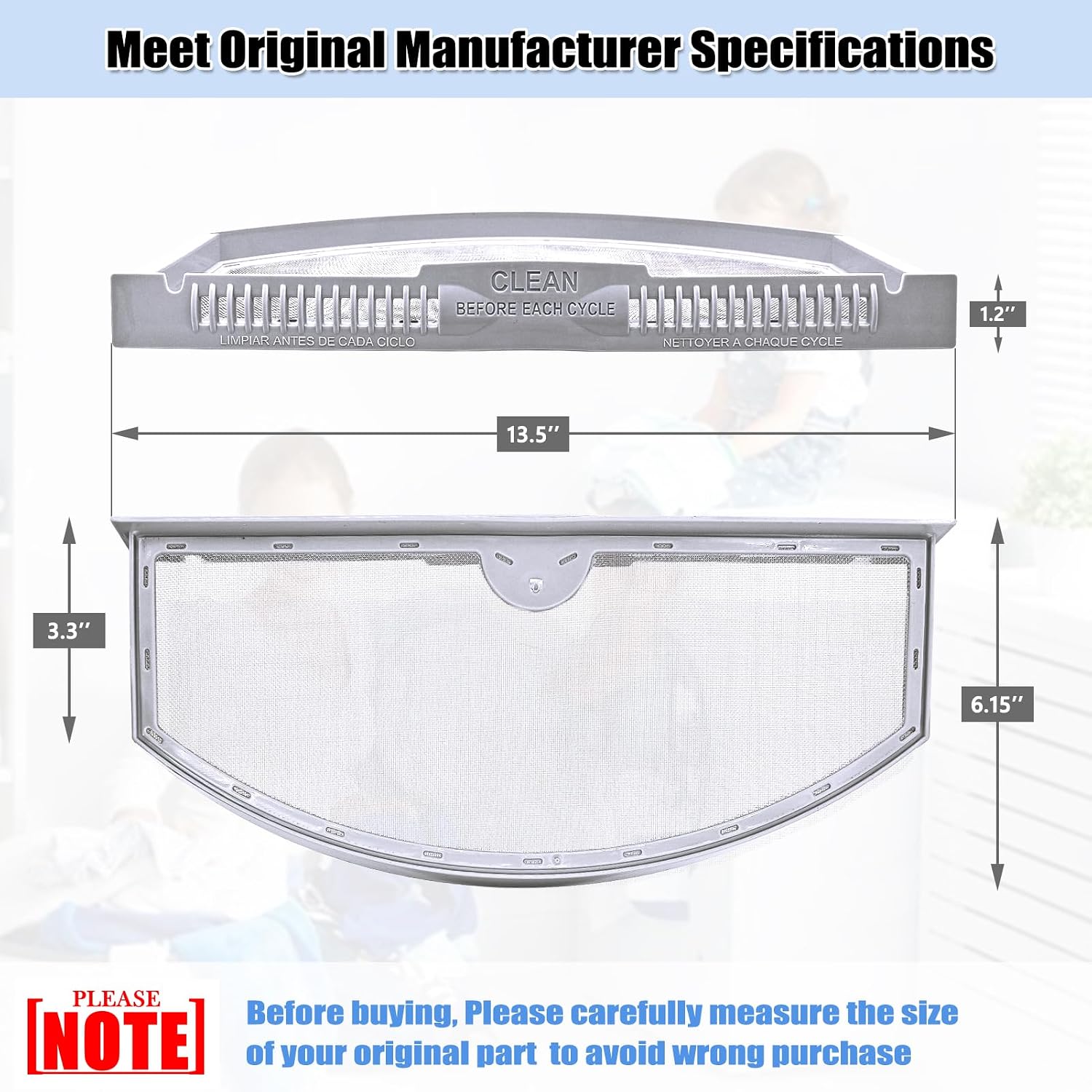 WE03X23881 Dryer Lint Filter for Dryer GTD33EASK0WW GTD42EASJ2WW GTD65GBSJ3WS Lint Filter Screen Assembly Replacement Parts 4476390 AP6031713 PS11763056