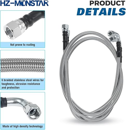 Miniatura 5 de 6AN - Kit de manguera de refrigeración de aceite fluido de transmisión de 52 pulgadas, líneas de refrigeración de transmisión TH350 compatibles con