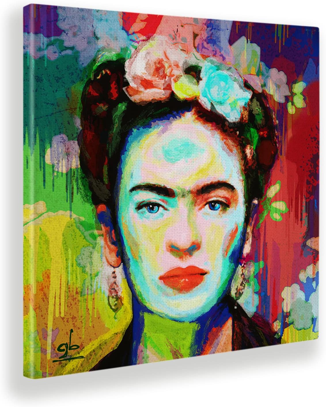 Giallobus - Paintings - Frida - Canvas - 27.55x27.55in - Ready to hang - Modern home paintings
