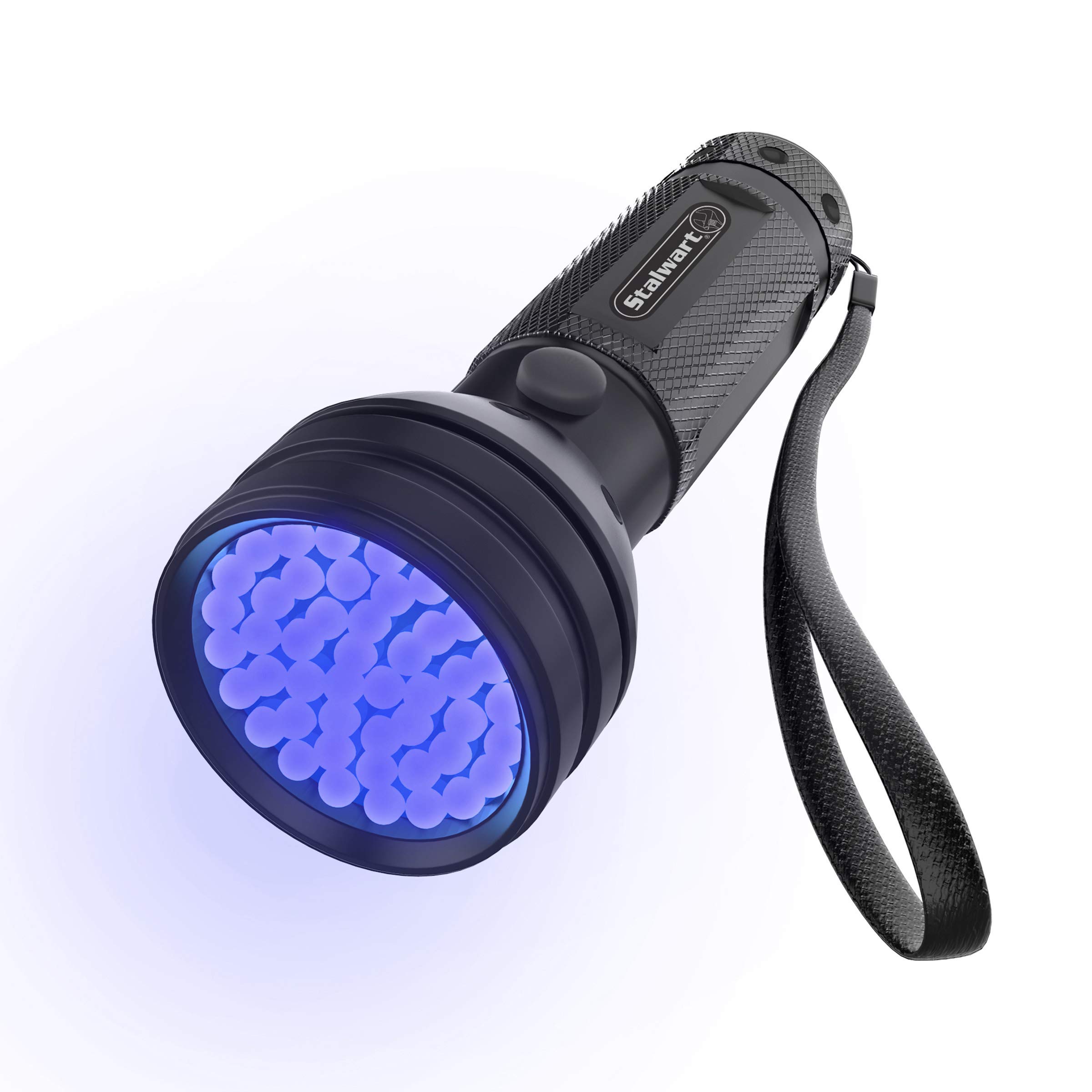 Stalwart UV Flashlight - Black Light with 51 Ultraviolet LEDs and Aluminum Housing - Pet Urine Detector for Stains, Bedbugs, and Scorpions (Black)