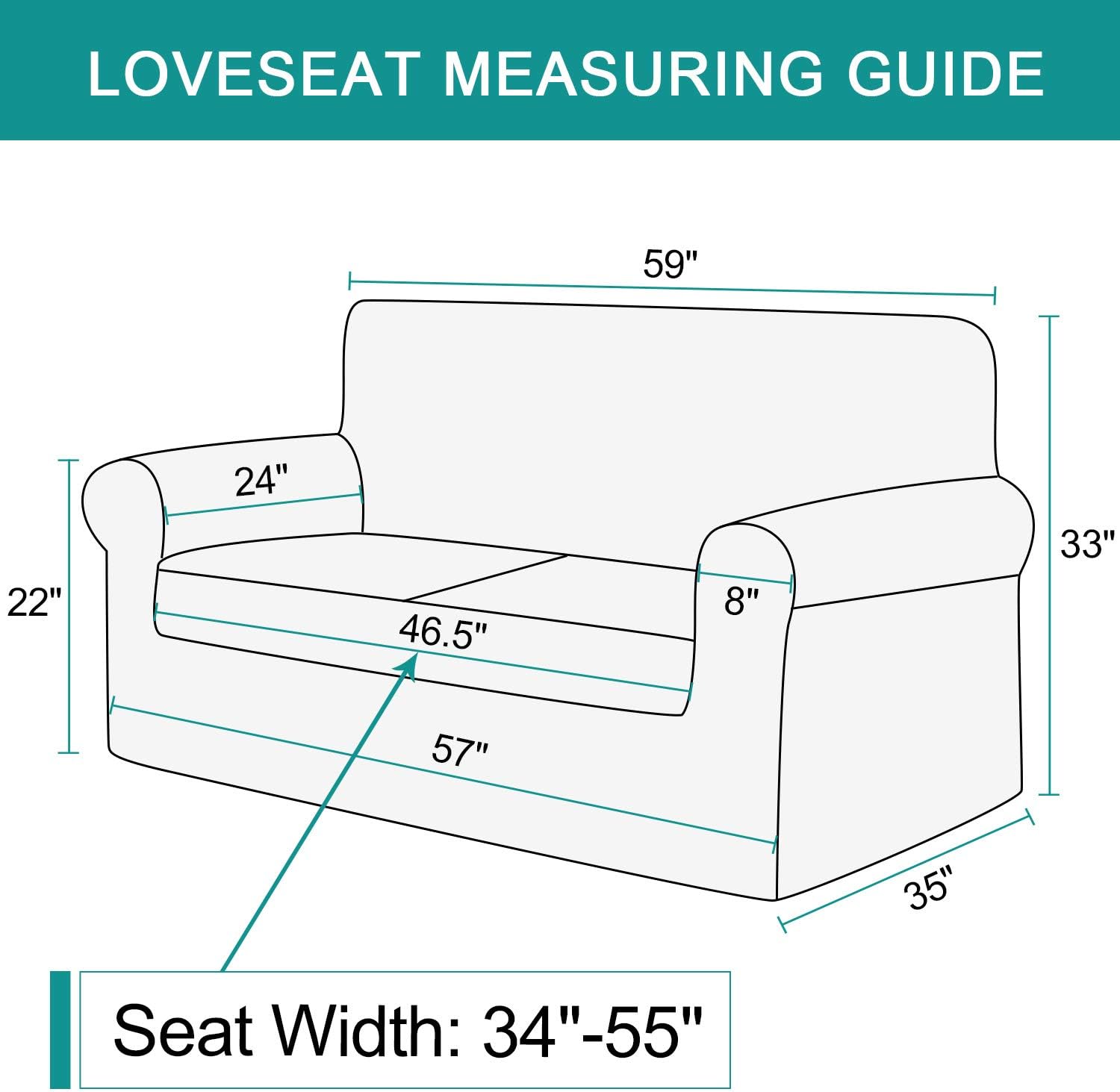 RHF Jacquard-Stretch Loveseat Slipcover Slipcovers for Couches and Loveseats, Loveseat Cover&Couch Cover for Dogs, 1-Piece Sofa Protector(Loveseat: Navy) : Home & Kitchen