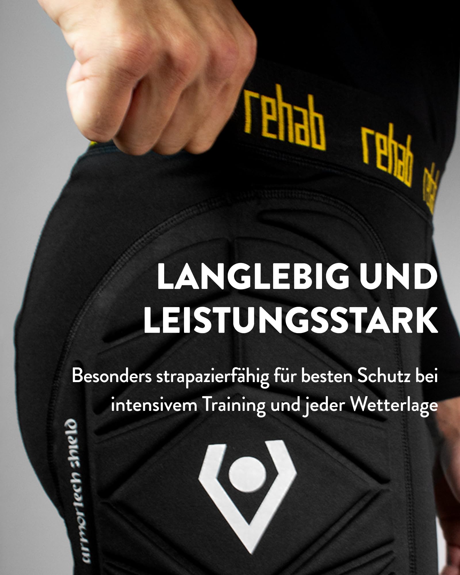 Rehab Kurze Torwarthose gepolstert Hüfte Knie Atmungsaktiv elastischer Bund Torwarttrainingshose S-XL