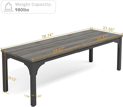 Miniatura 8 de Trggivs Escritorio para computadora extra largo de 78.7 pulgadas, escritorio para 2 personas, escritorio grande de oficina ejecutiva, mesa de