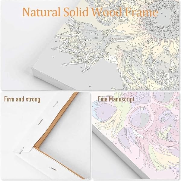 Flowers Paint by Numbers for Adults with Framed Canvas,Paint by Numbers Kits with Wooden Easel Drawing Paintwork,DIY Acrylic Oil Painting Kits with Brushes Gift Box for Home Wall Decor(12x16 Inch) by MIRCVSH - Image 5