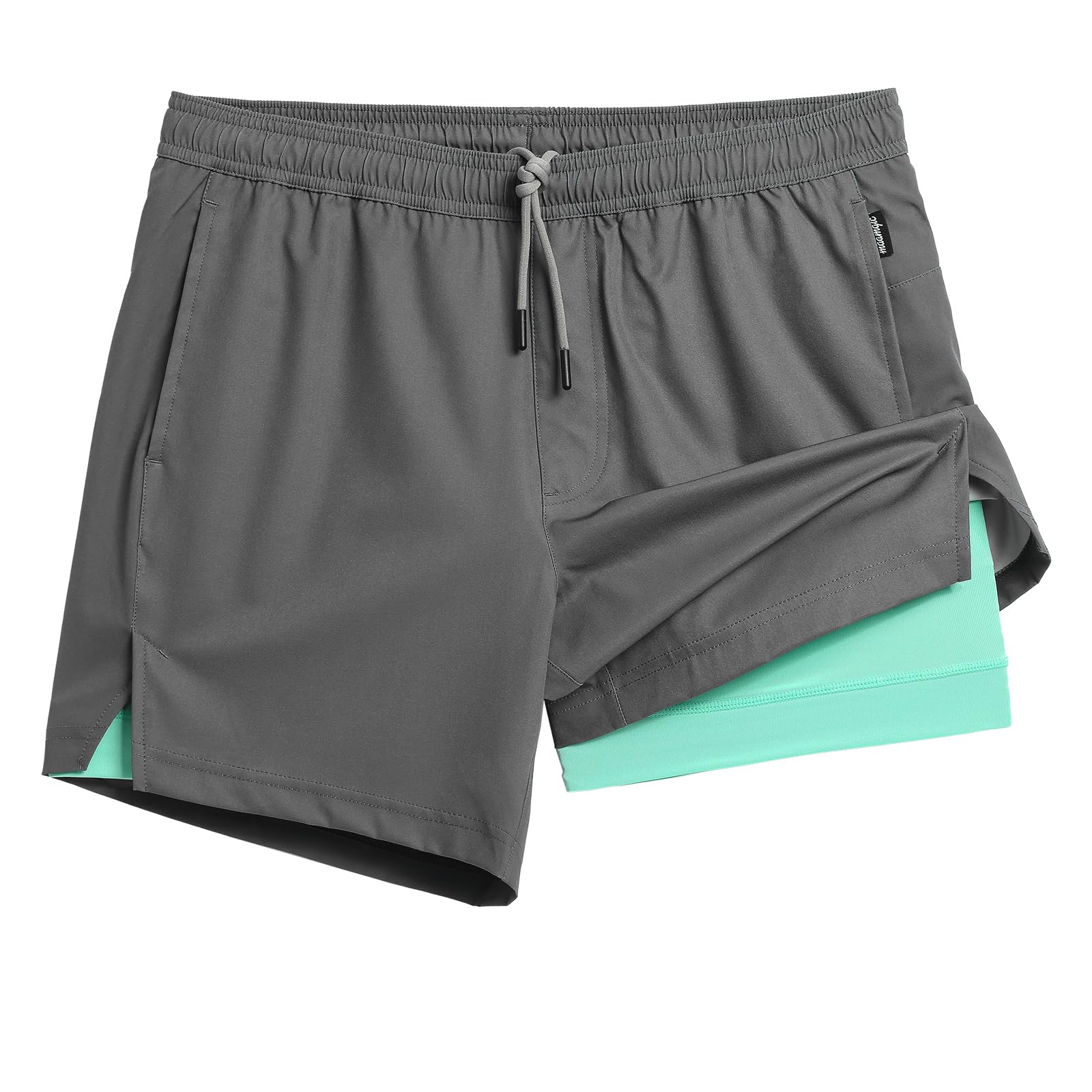 maamgicMens 5" Gym Running Shorts for Men 2 in 1 Quick Dry Workout Athletic Shorts