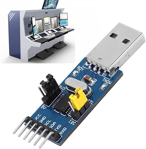Miniatura 9 de USB al módulo adaptador IIC, USB a IIC I2C UART convertidor módulo adaptador componentes electrónicos, USB a TTL adaptador de descarga serie
