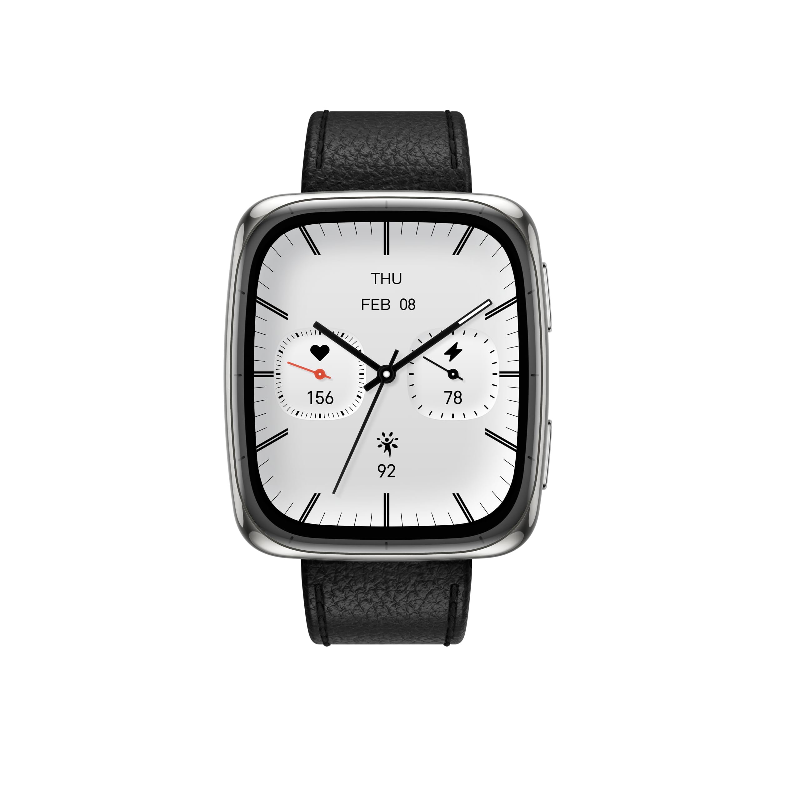 Amazfit Active 2 Smartwatch 1,75" AMOLED, Mappe Offline con GPS, Batteria 10 Giorni, 160+ Modalità Sport, Resistente all’Acqua, Monitoraggio Frequenza Cardiaca e Sonno per Android & iPhone, Pelle Nera