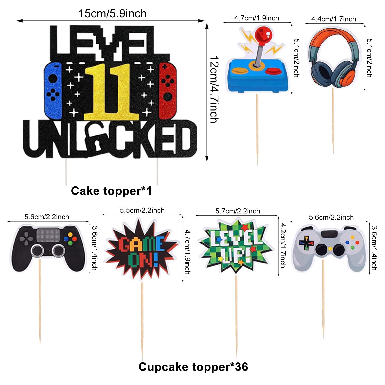 Rsstarxi Tortenaufsatz Zum 11. Geburtstag – Videospiel-Design „Level 11 Freigeschaltet“