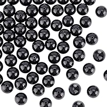OLYCRAFT Natural Tourmaline Gemstone Round Beads Black Tourmaline Gemstone Beads Tourmaline Round Loose Beads for Bracelet Necklace Earring Jewellery Making 60 Pieces 8 mm