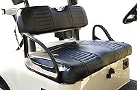 Vista 24 de Huskey - 4 fundas de asiento delantero/trasero para carrito de golf EZGO TXT 2014+, Valor Gas y modelos eléctricos, panel de inserción plisado negro