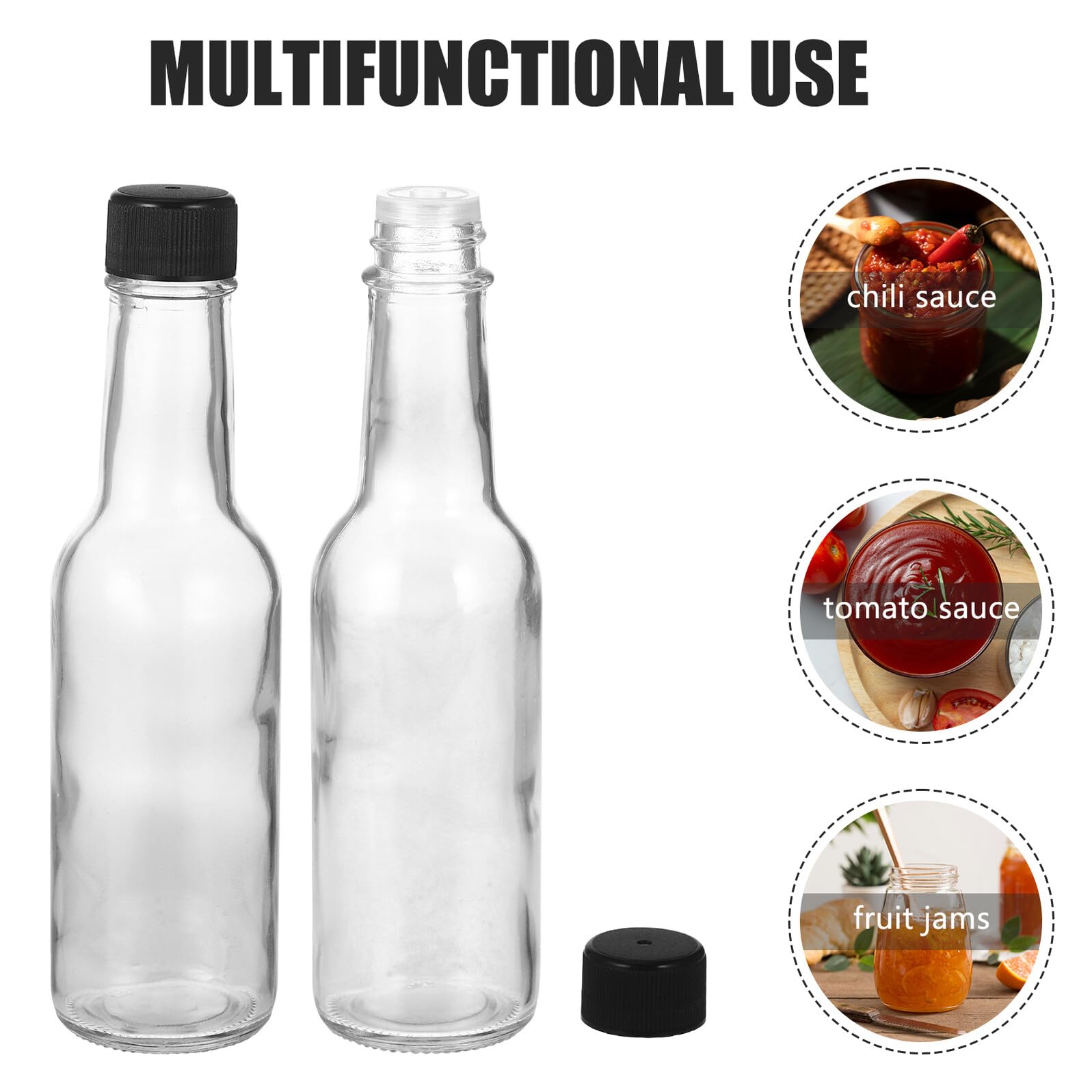 Bouteilles à Sauce en Verre 150ml Lot de 6 Couvercle
