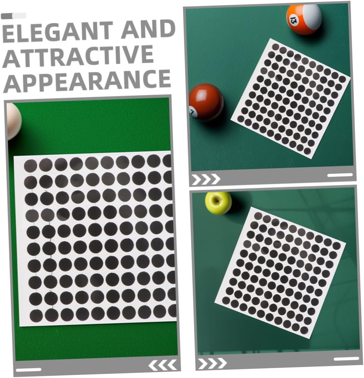 KICHOUSE Billiard Table Tennis Black Spots Pool Table Marker Dots on Felt Practice Marker 4 Pack Billiard Point Stickers Snooker Pool Accessories