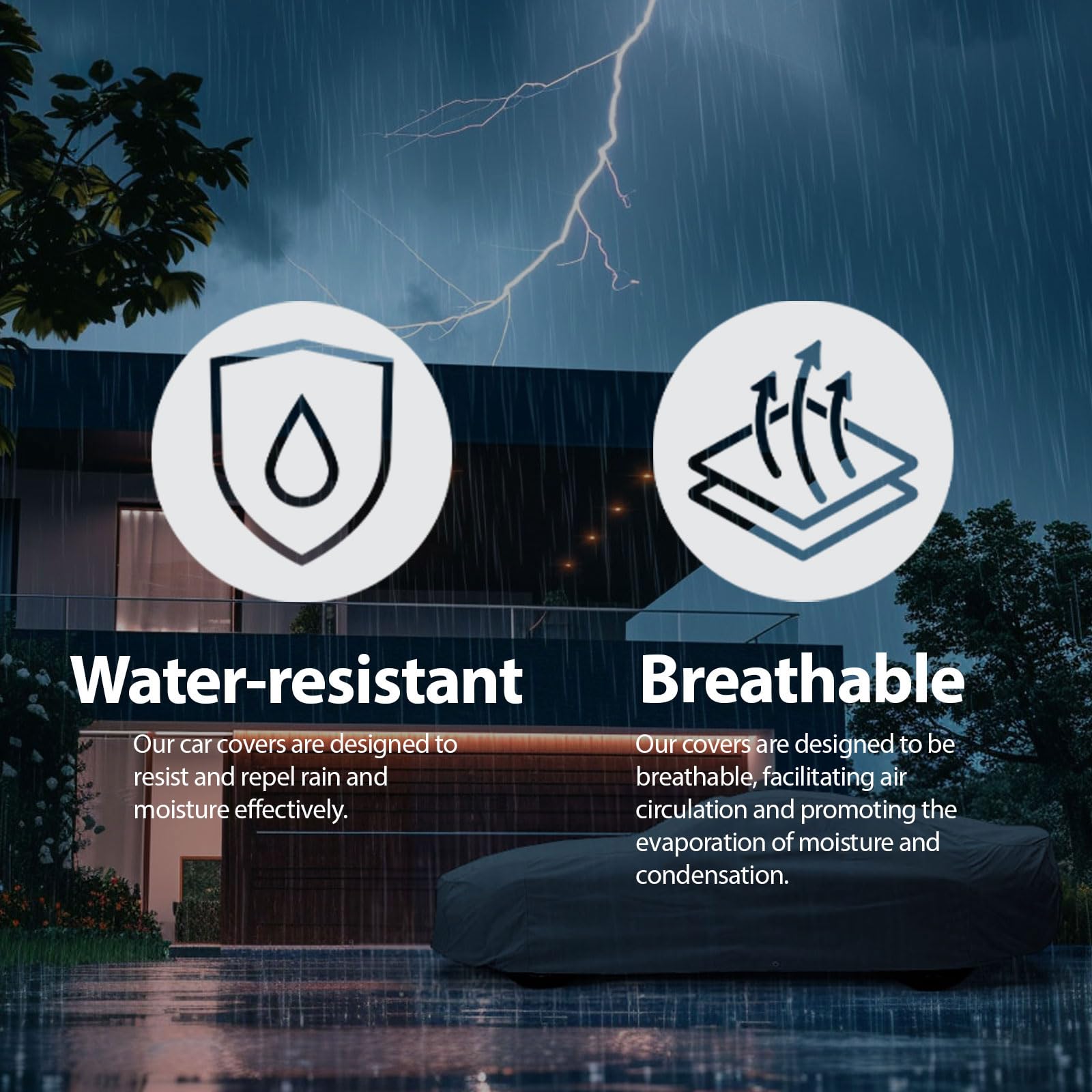 USCarCover 5 Layer Car Cover for Plymouth Deluxe 1934-1950 Semi Custom Fit Full Coverage Pollution Dust Sun Snow — view 5