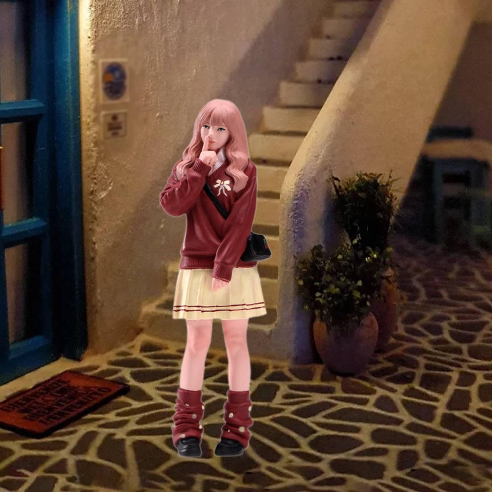Modellino in 1/24 di Una Ragazza con I Capelli, Decorazione Ferroviaria, Oggetto di Scena per Film Amatoriali, Diorama in Miniatura, Figura